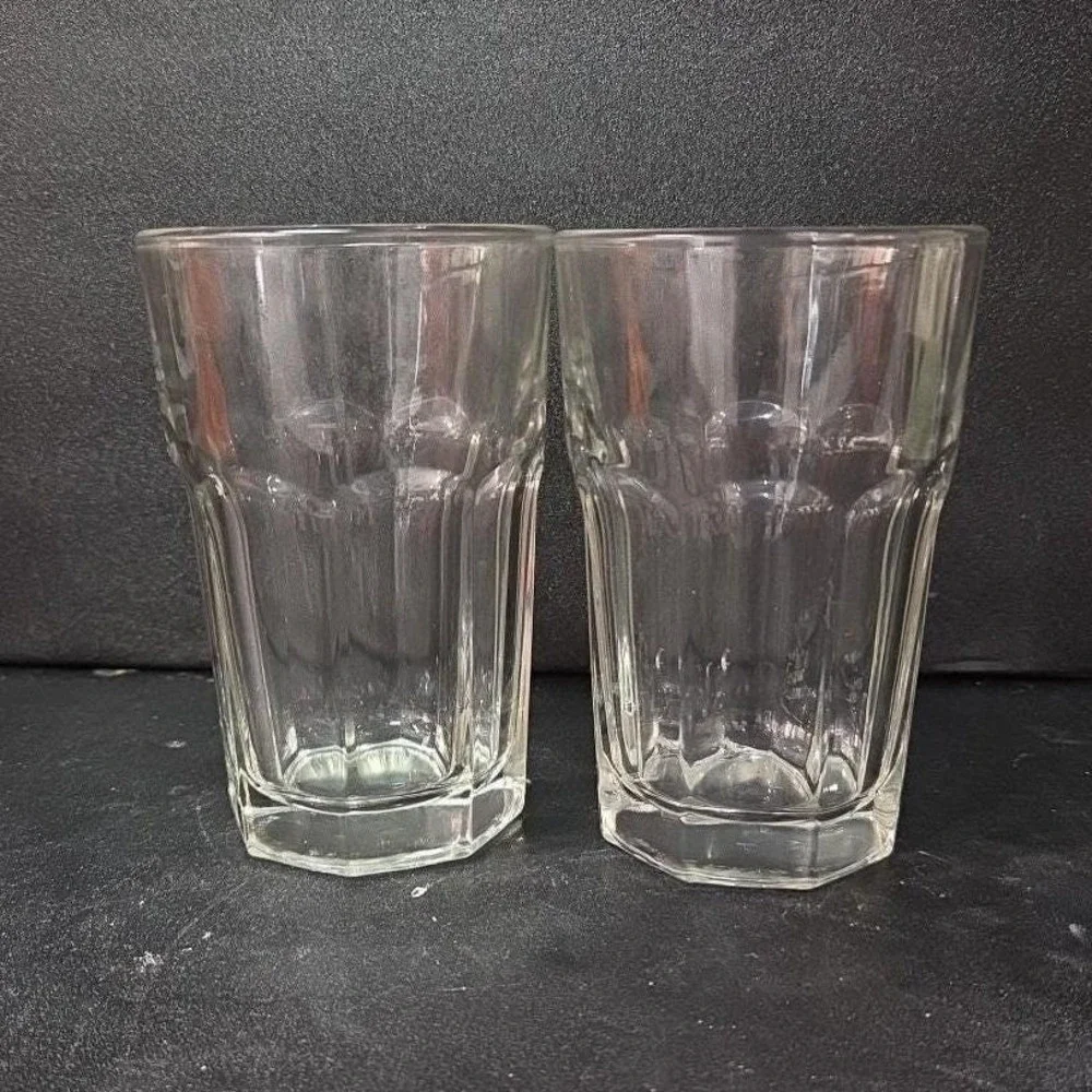 Libbey‎ Duratuff Clear Flat Juice Tumblers, Set of 2,  8oz Pressed Glassware